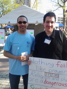 I fused messages of atheism and church/state separation in my 2013 protest of "Circle the Square with Prayer"