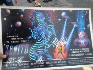 on-site signed Huntress poster