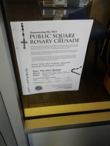 flyer advertising "Public Square Rosary Crusade"