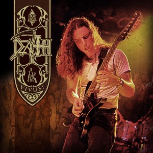 Death vocalist Chuck Schuldiner on album cover Vivus!
