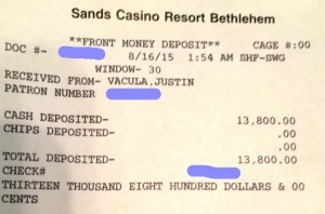 $13,800 deposit with some blurted information