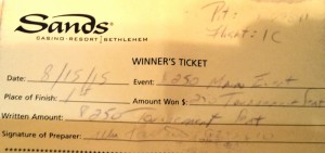 Receipt from free tournament entry through top 50 hours promotion